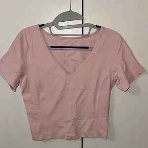 lululemon athletica Light Pink V-Neck Crop Top